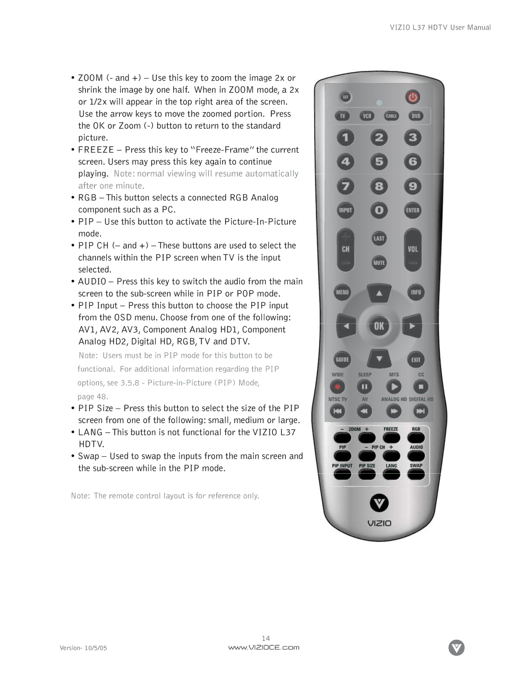 Vizio L37 manual 