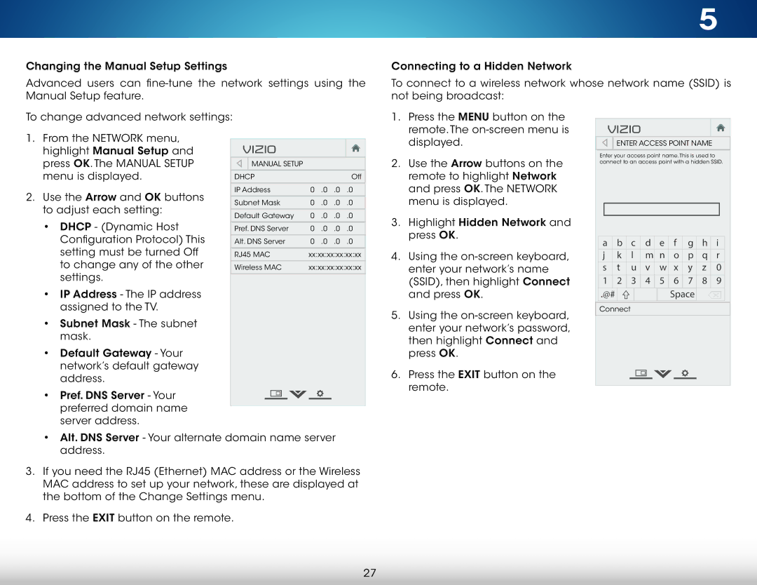 Vizio M321IA2, M321I-A2, M471IA2, M471I-A2 user manual Highlight Manual Setup Press OK. The Manual Setup 