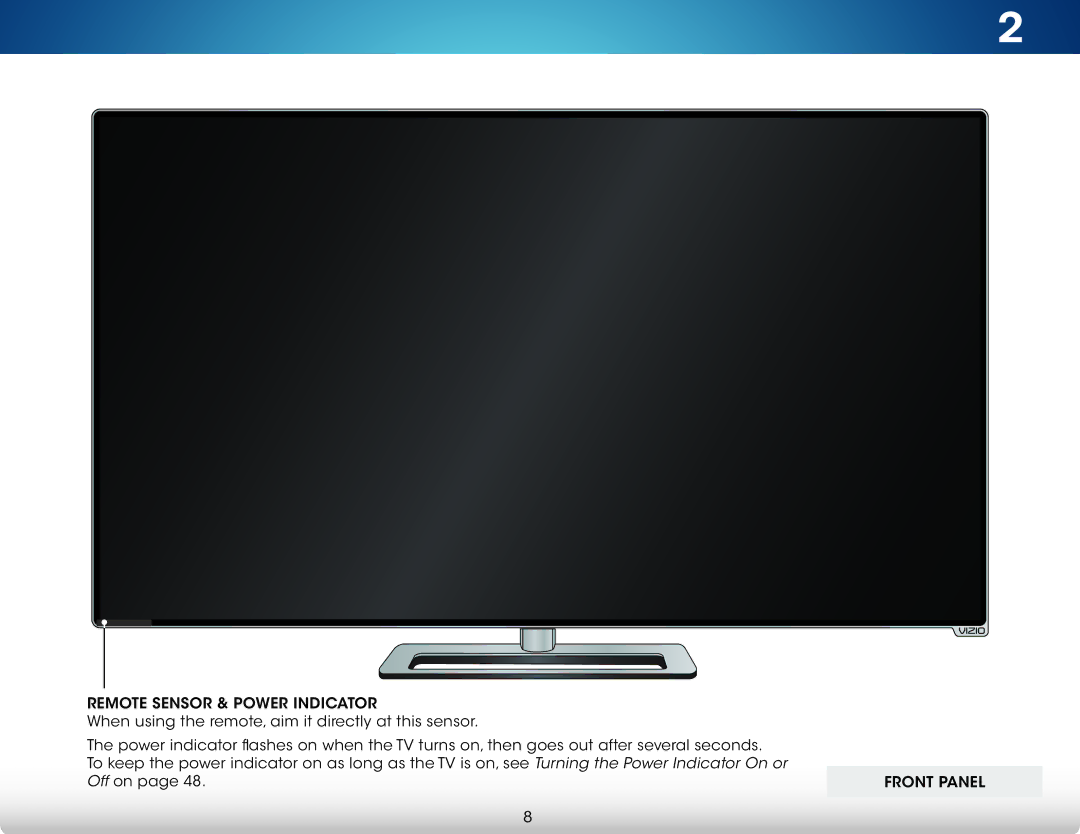 Vizio M322i-B1 user manual Front Panel 