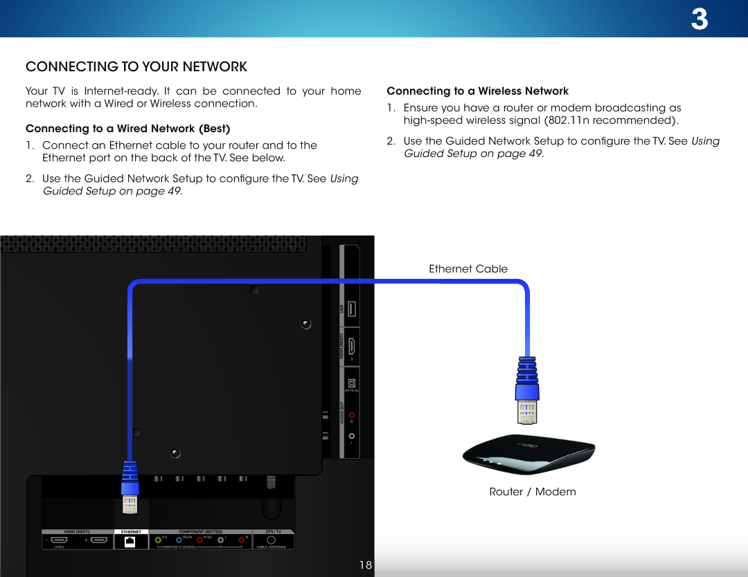 Vizio M322i-B1 user manual Connecting to your Network 