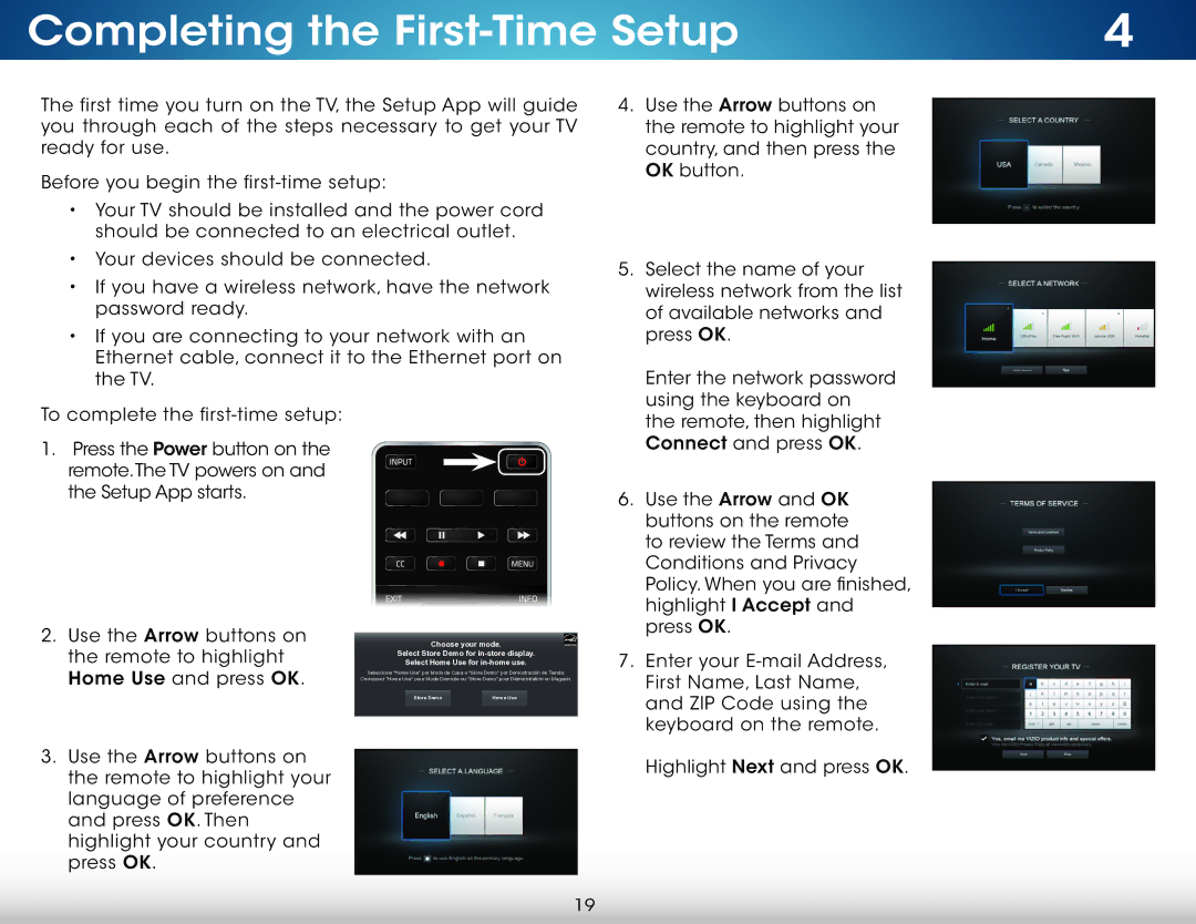 Vizio M322i-B1 user manual Completing the First-Time Setup 