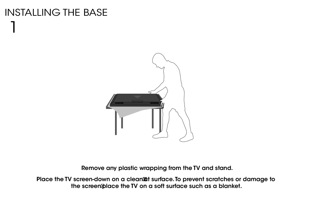 Vizio M322i-B1 quick start Installing the Base 