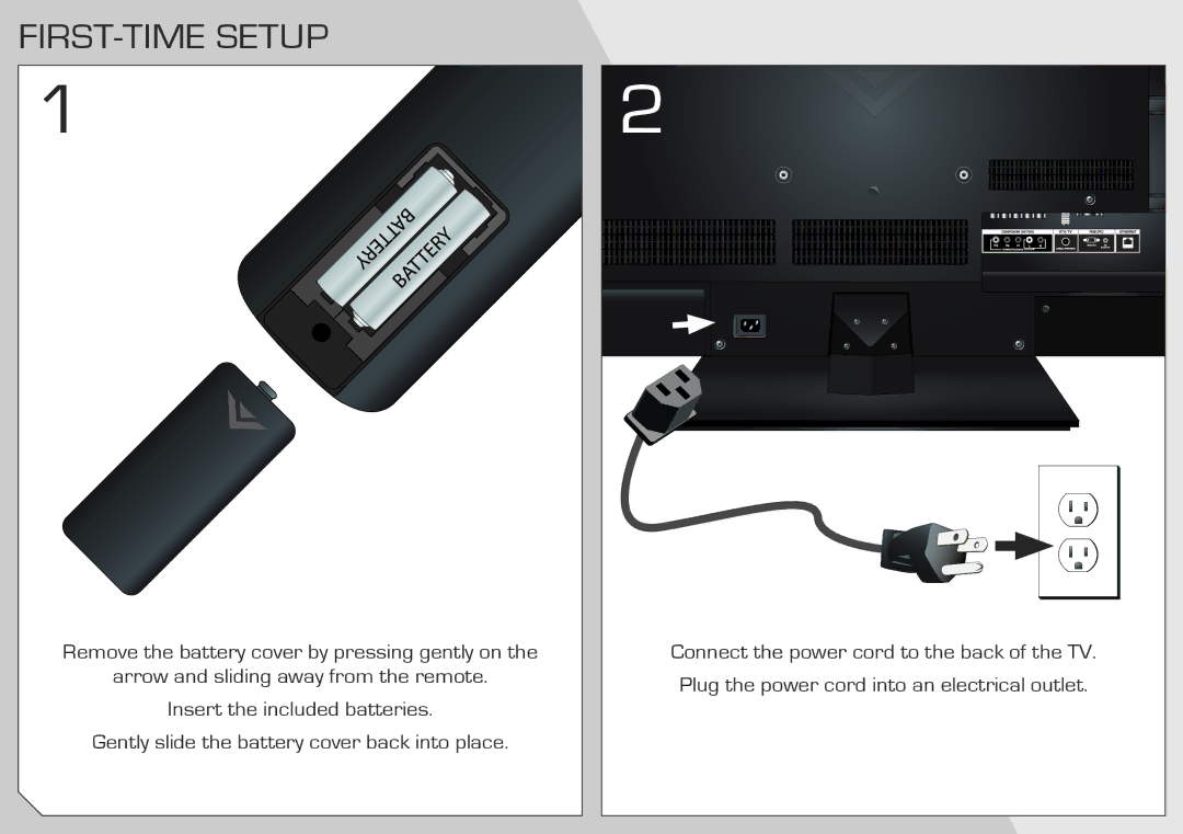 Vizio M370SL, M320SL quick start FIRST-TIME Setup 