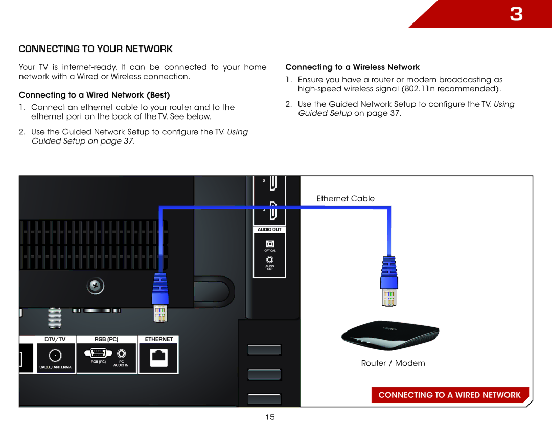 Vizio M3D550SL warranty Connecting to your network 