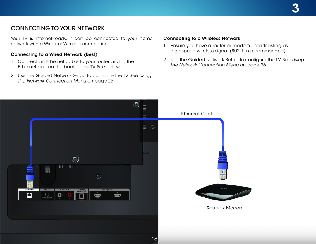 Vizio M401I-A3, M401IA3 user manual Connecting to Your Network 