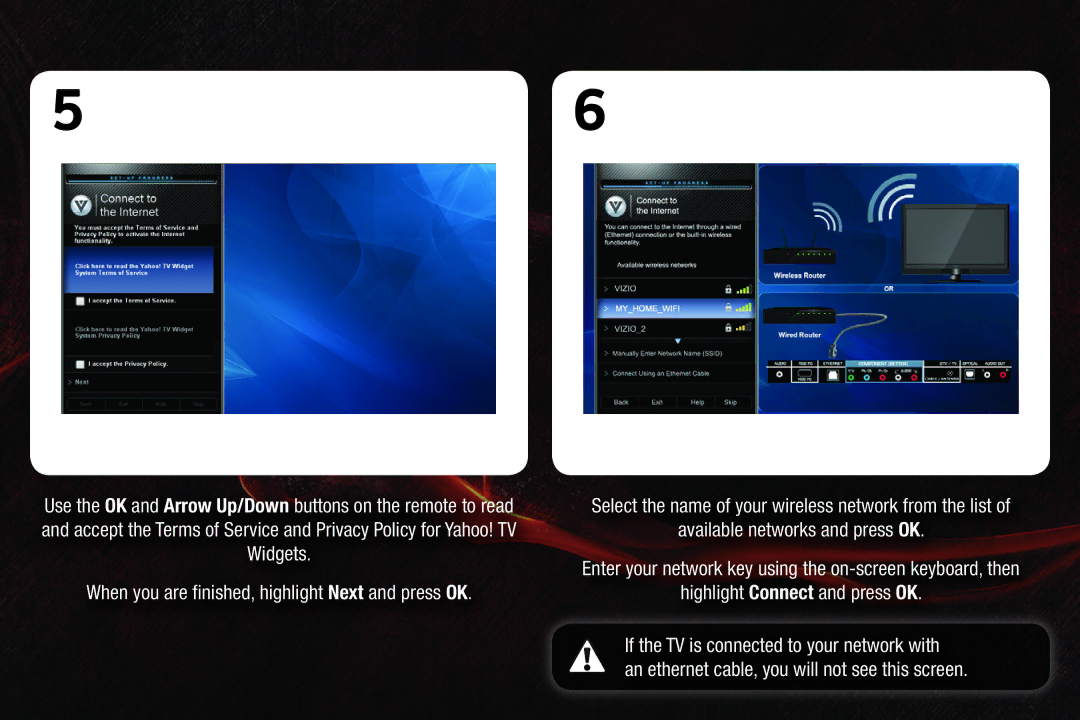 Vizio M470SV, M420SV, M550SV quick start If the TV is connected to your network with 