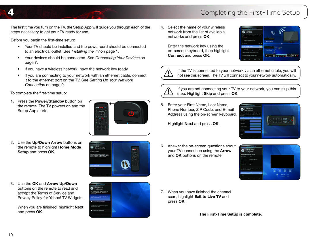 Vizio M420SV, M550SV, M470SV user manual Completing the First-Time Setup, First-Time Setup is complete 