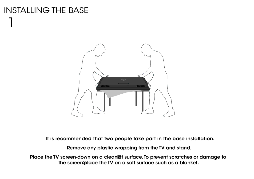 Vizio M422i-B1 quick start Installing the Base 