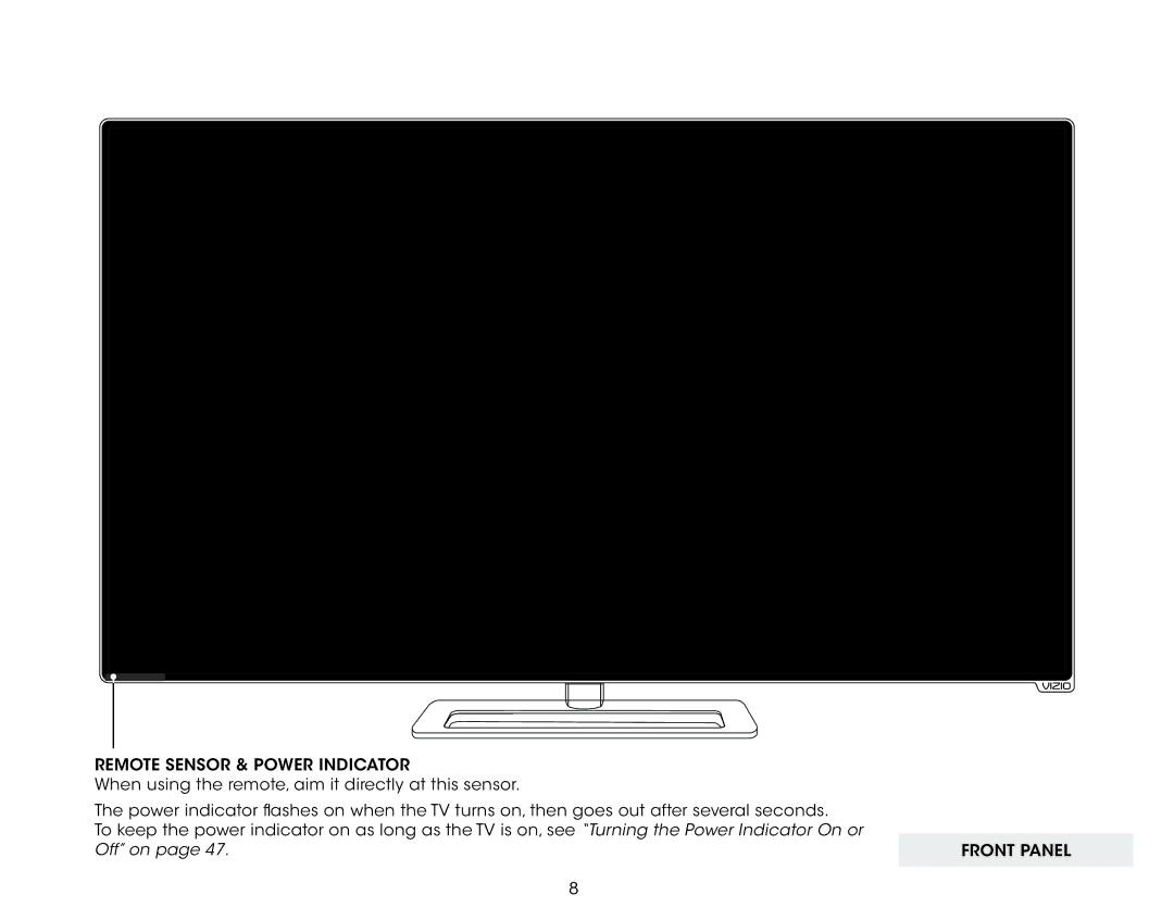 Vizio M422i-B1 user manual Front Panel 