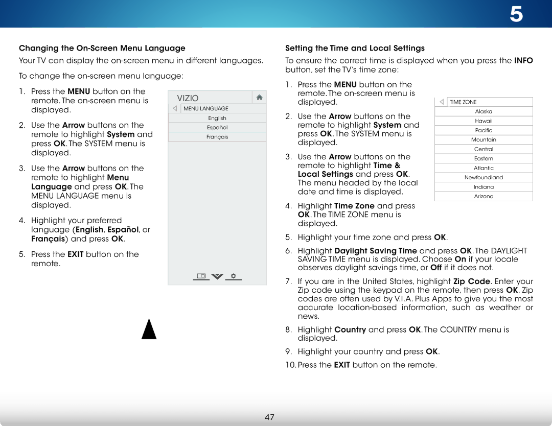 Vizio M422i-B1 user manual Remote. The on-screen menu is Displayed 