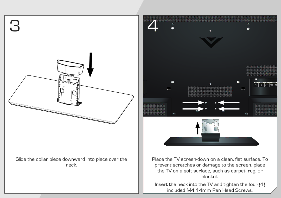 Vizio M470VSE quick start Slide the collar piece downward into place over 