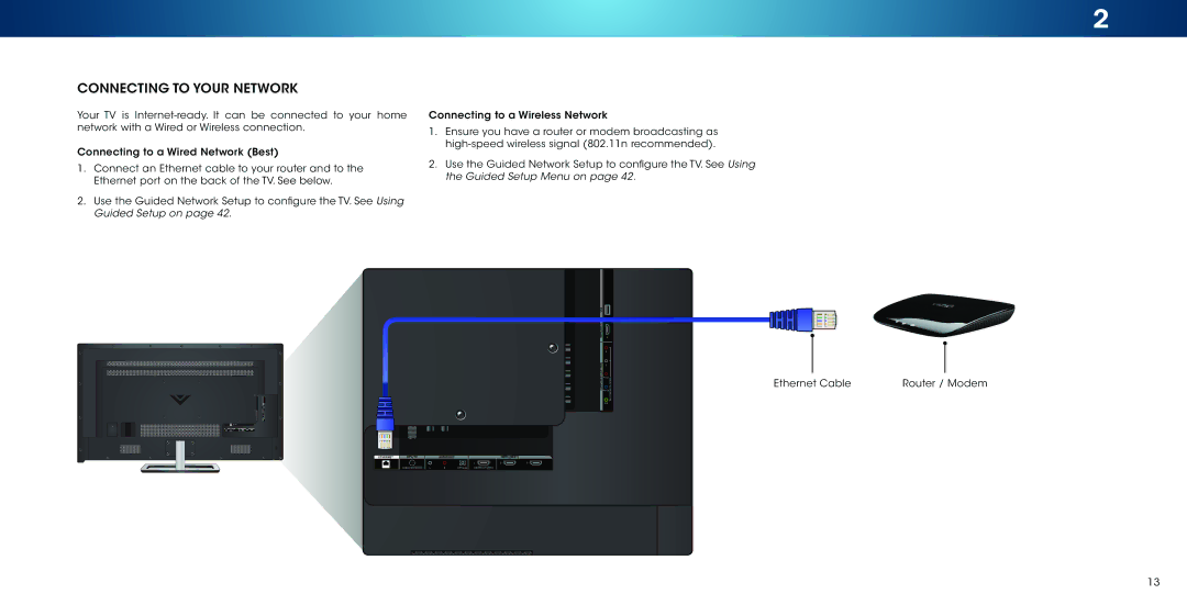 Vizio M502i-B1 user manual Connecting to Your Network 