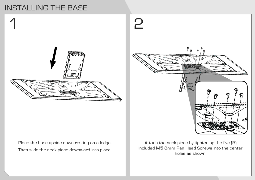 Vizio M550VSE quick start Installing the Base 