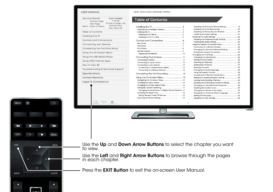 Vizio & M651d-A2, M551d-A2, M501d-A2 manual List 