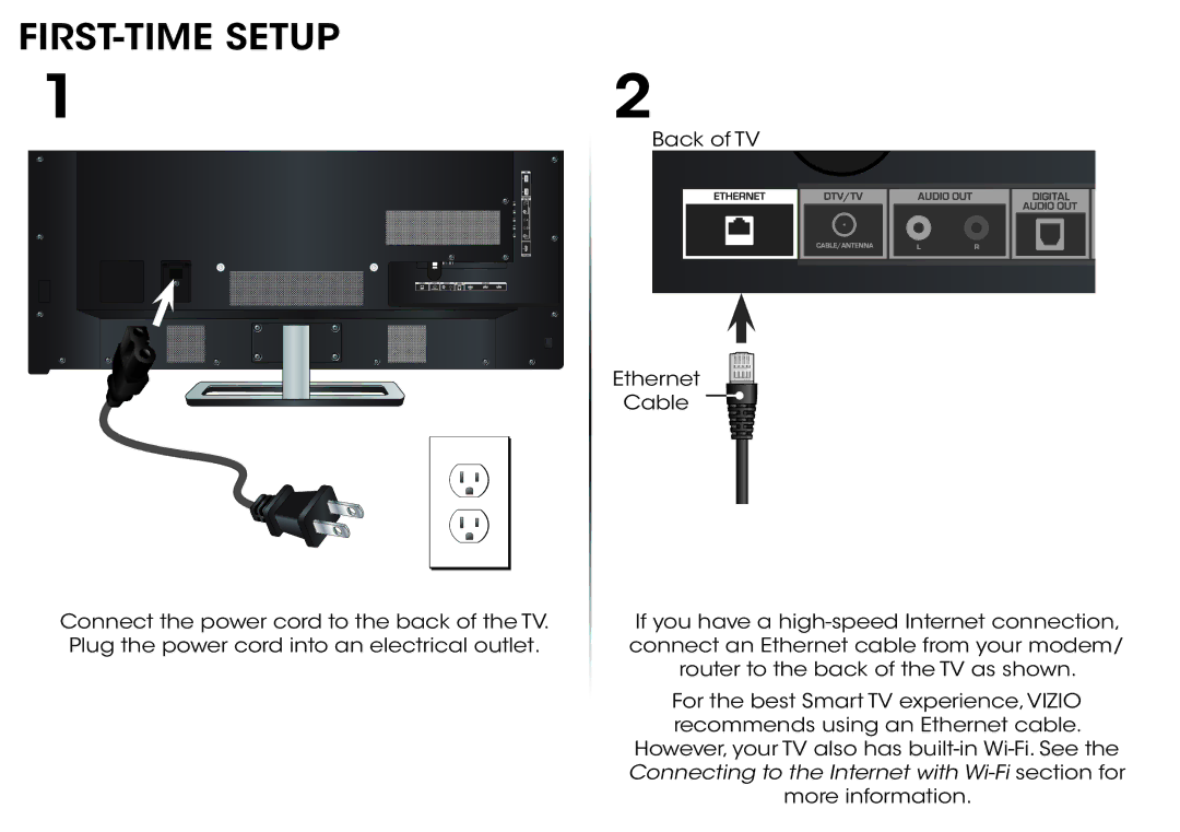 Vizio M701d-A3, M601D-A3 manual FIRST-TIME Setup 