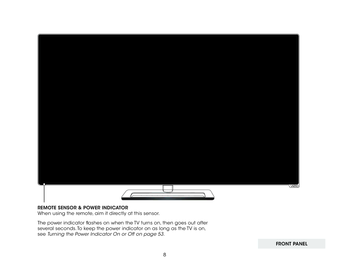 Vizio M601D-A3 user manual Front Panel 