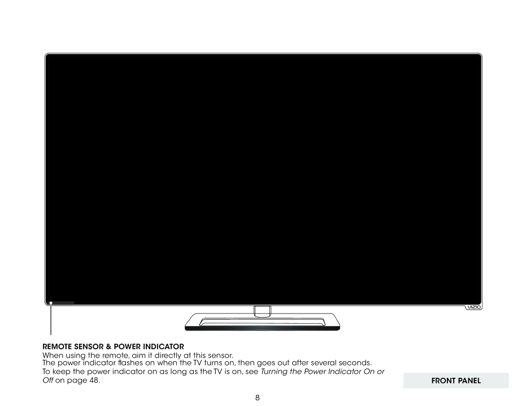 Vizio M602i-B3, M702i-B3 user manual Front Panel 