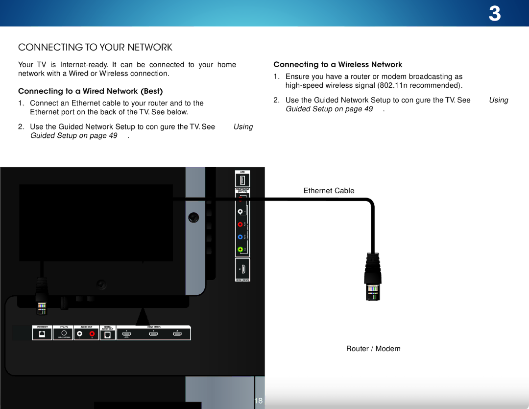 Vizio M602i-B3, M702i-B3 user manual Connecting to Your Network 