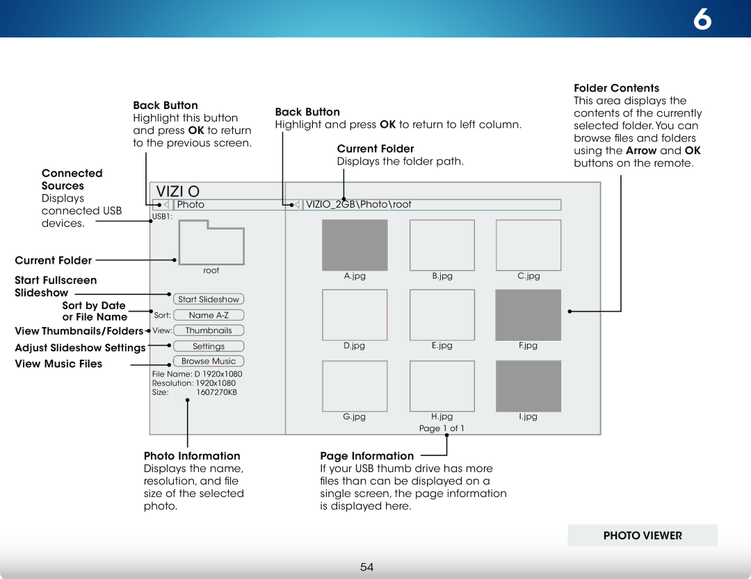 Vizio M602i-B3, M702i-B3 user manual Photo Viewer 