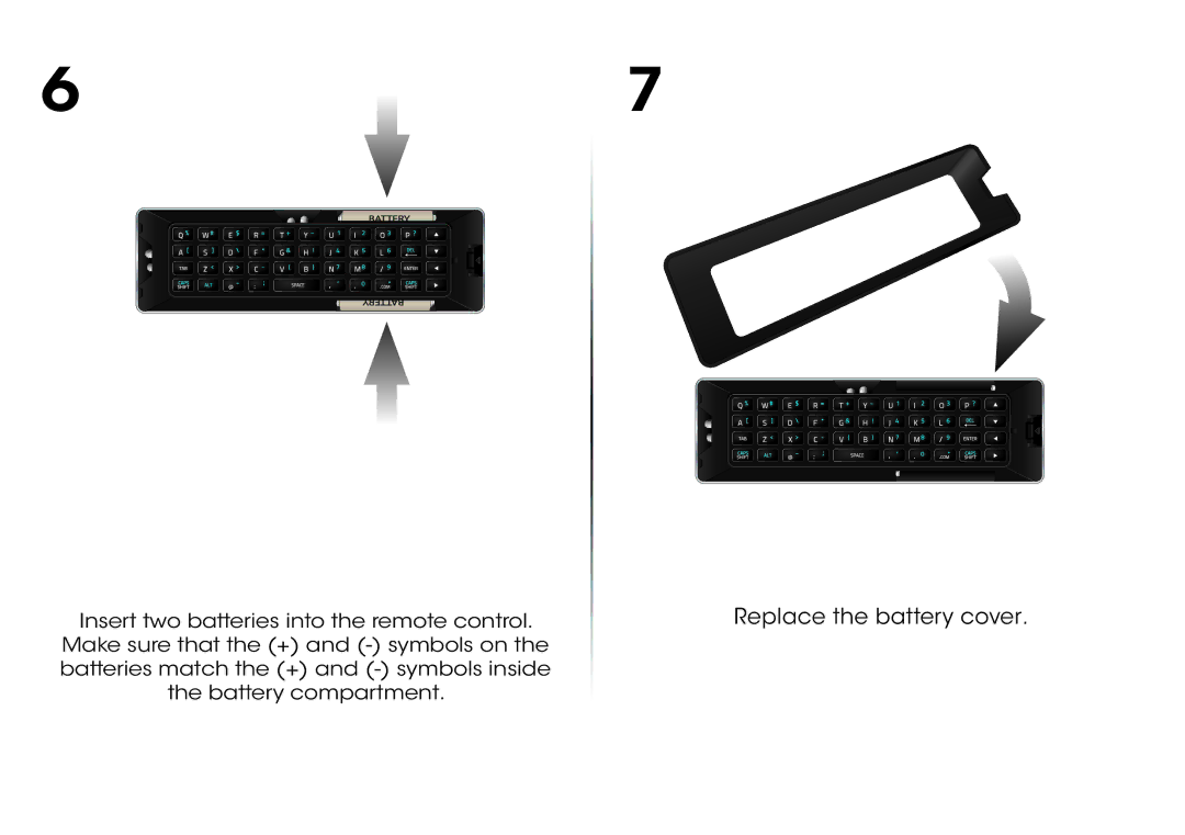 Vizio M602i-B3 quick start Replace the battery cover 