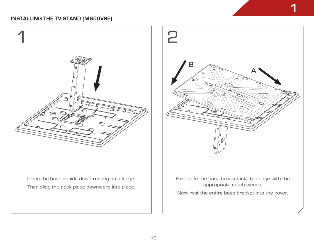 Vizio M470VSE warranty Installing the TV Stand M650VSE 