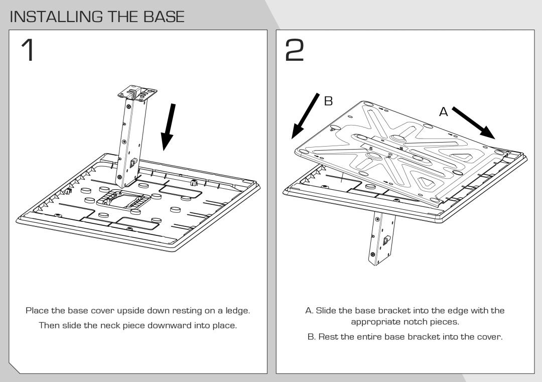 Vizio M650VSE quick start Installing the Base 