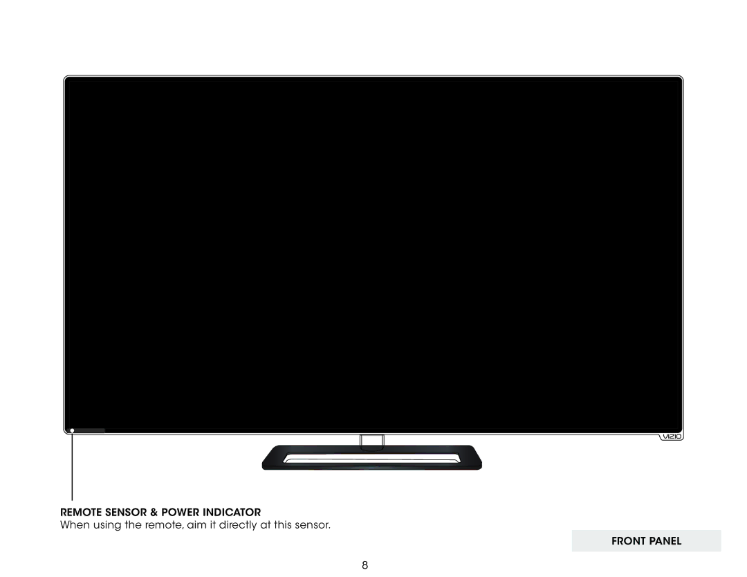 Vizio M701DA3R, M801DA3, M701D-A3R, M601D-A3R, M601DA3R, M801D-A3 user manual Front Panel 