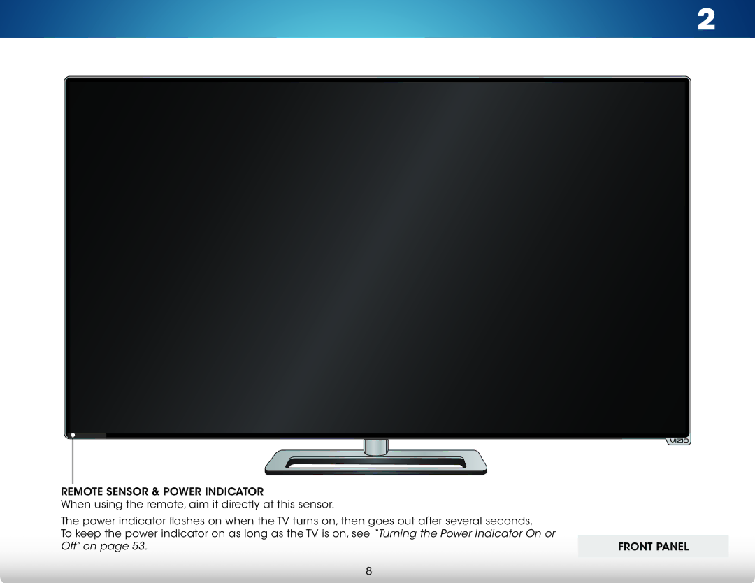 Vizio M801i-A3 user manual Front Panel 