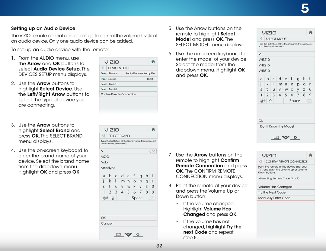 Vizio M801i-A3 user manual From the Audio menu, use 