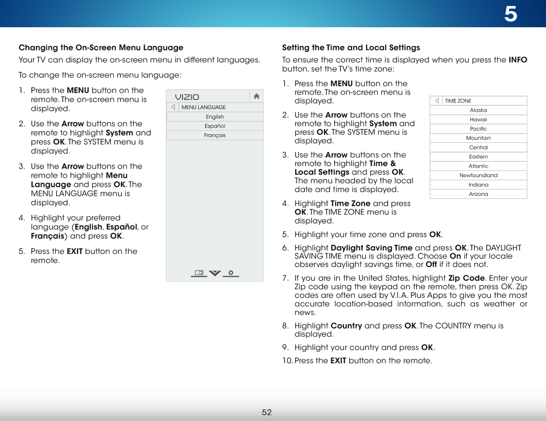 Vizio M801i-A3 user manual Remote. The on-screen menu is Displayed 