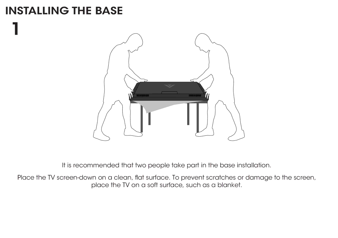 Vizio M801i-A3 quick start Installing the Base 