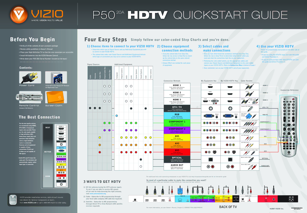 Vizio P50 manual 