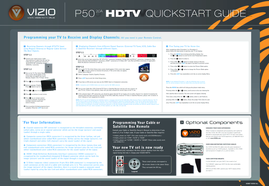 Vizio P50 manual 