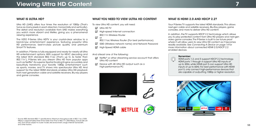 Vizio P502ui-B1E user manual Viewing Ultra HD Content, What is Ultra HD?, What YOU Need to View Ultra HD Content 