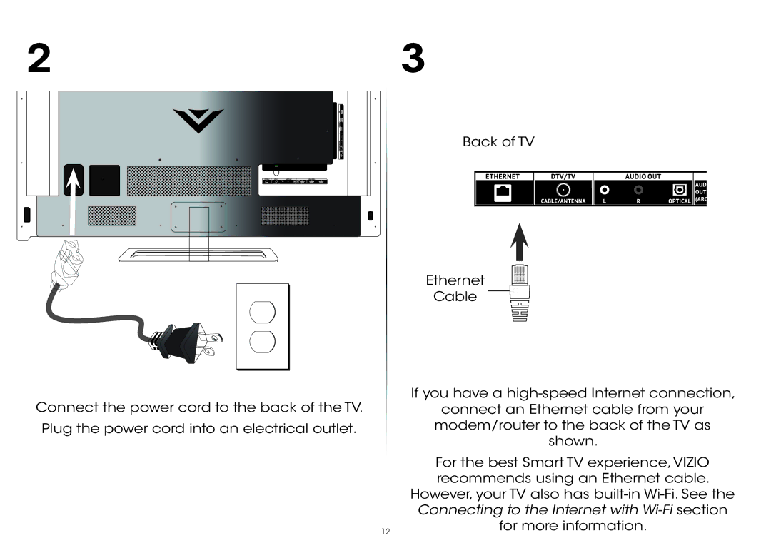 Vizio P502ui-B1E quick start Connecting to the Internet with Wi-Fi section 