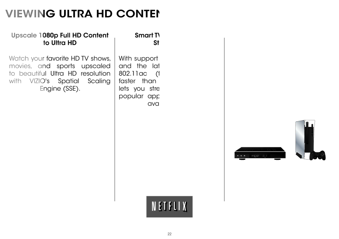 Vizio P652ui-B2, P552ui-B2 quick start Viewing Ultra HD Content 