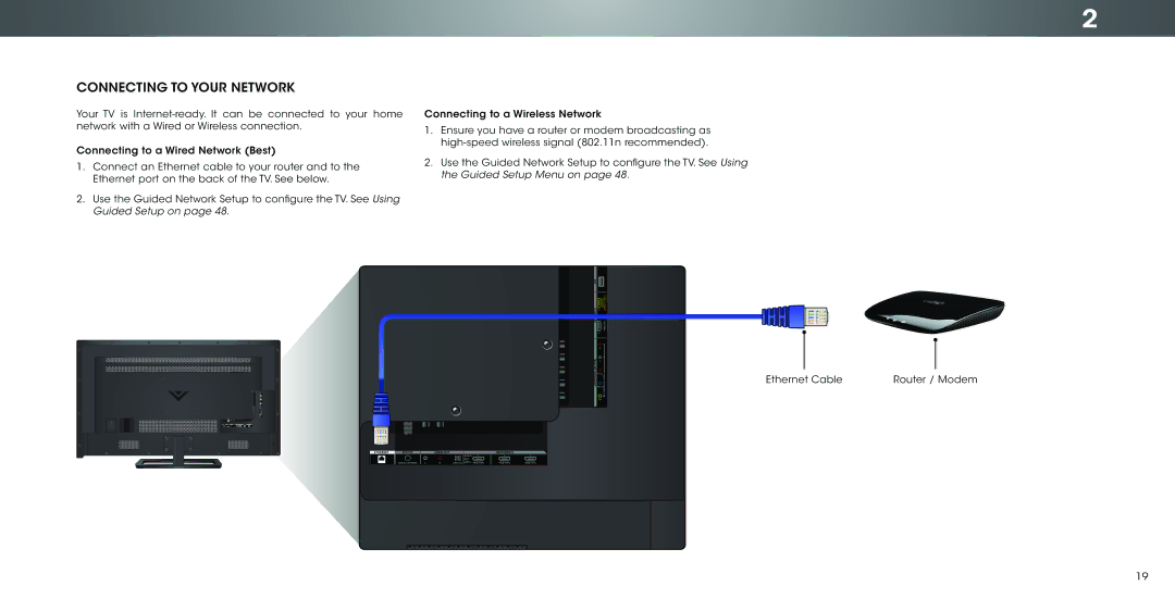 Vizio P602ui-B3, P702ui-B3 user manual Connecting to Your Network 