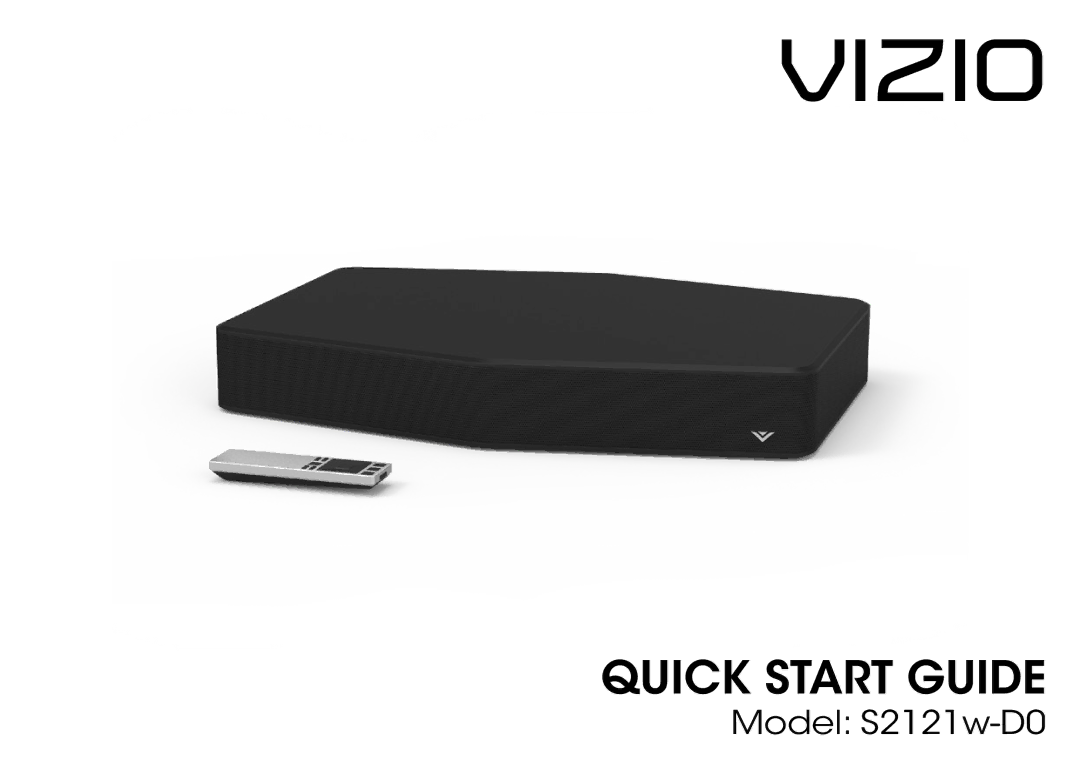 Vizio S2121w-D0 quick start Vizio 