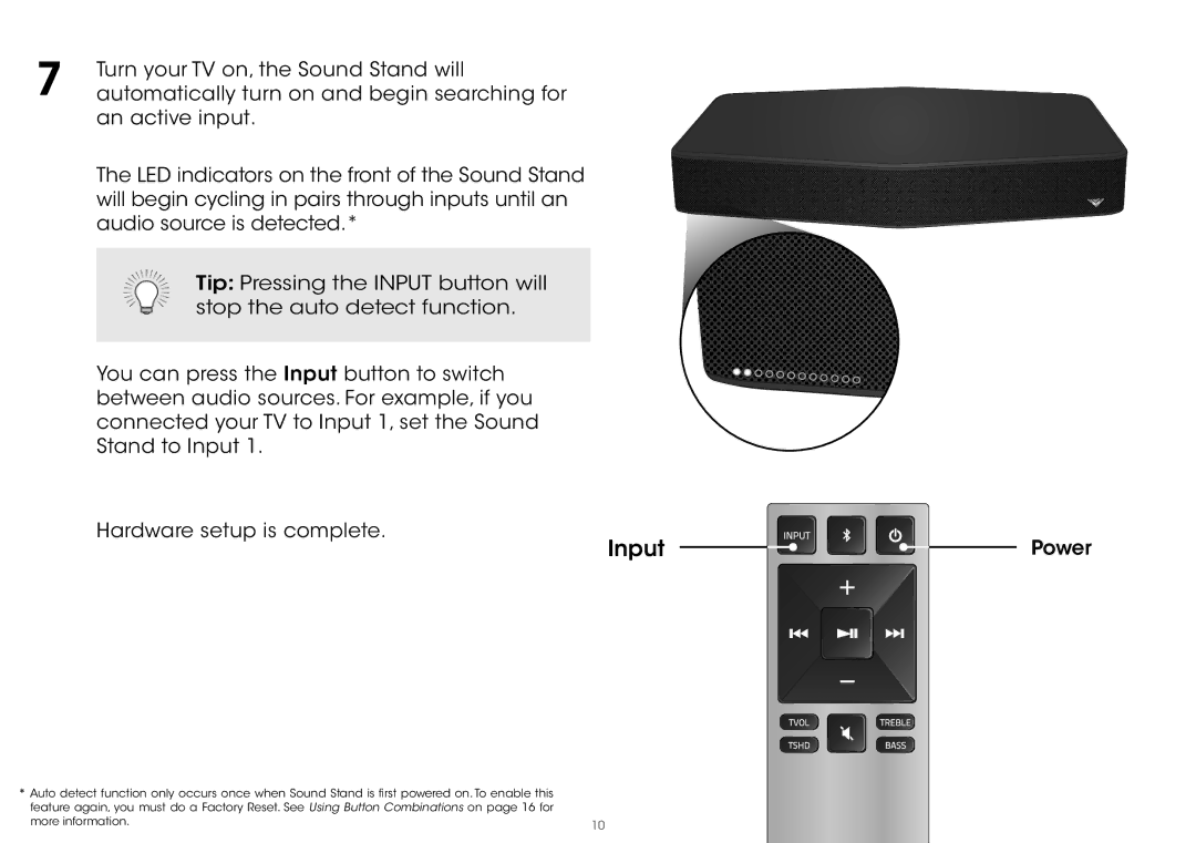 Vizio S2121w-D0 quick start Input 