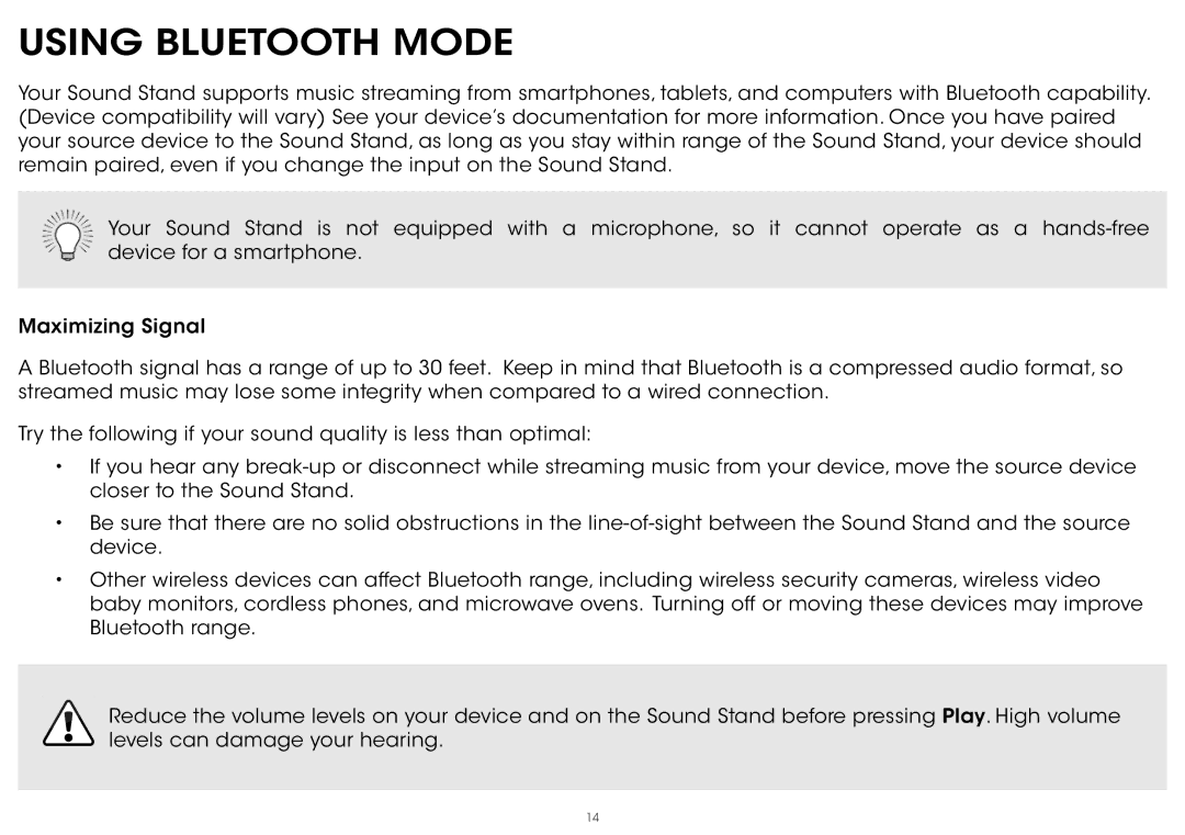 Vizio S2121w-D0 quick start Using Bluetooth Mode 