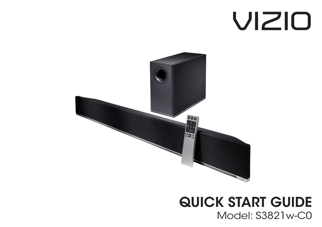 Vizio S3821WC0, S3821W-C0 quick start Vizio 