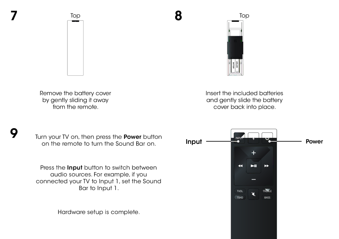 Vizio S3821W-C0, S3821WC0 quick start Input 