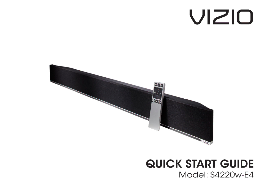 Vizio S4220w-E4 quick start Vizio 