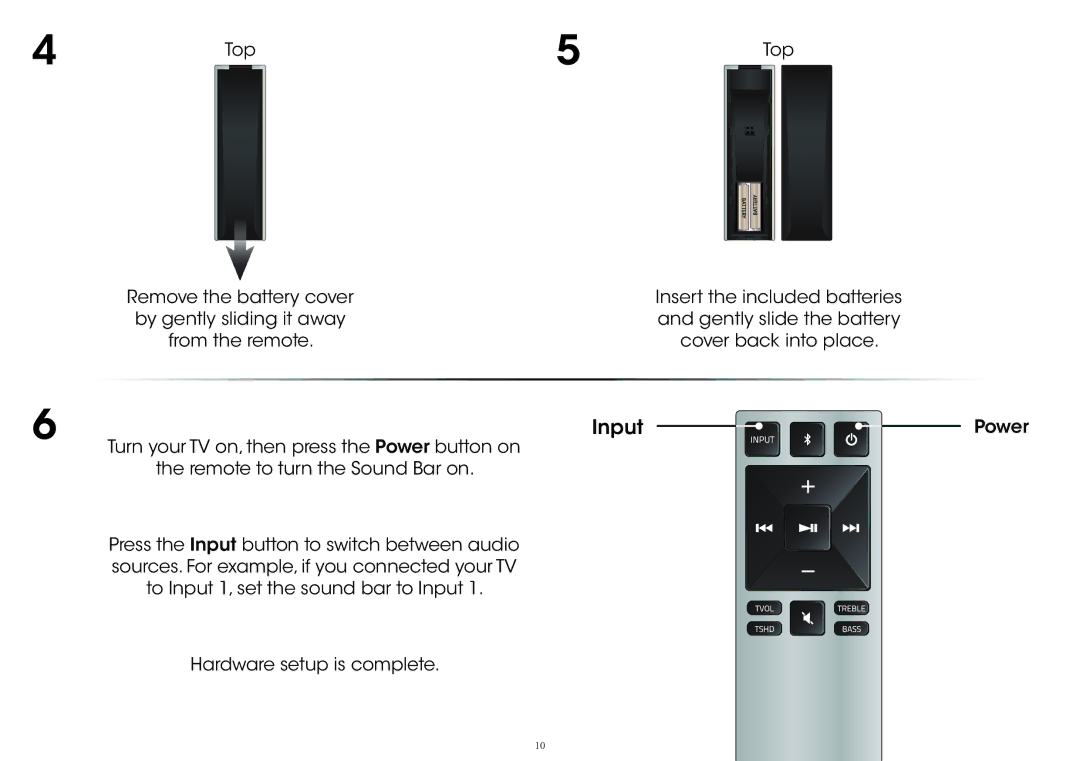 Vizio S4220w-E4 quick start Input 