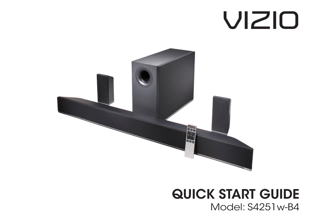 Vizio S4251W-B4, S4251WB4 quick start Vizio 