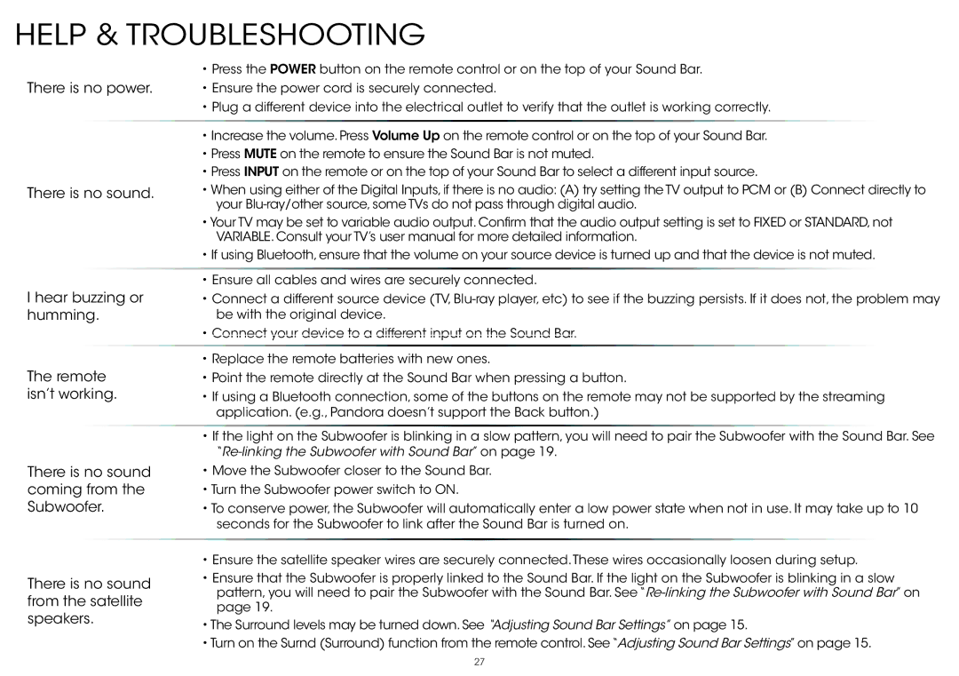 Vizio S4251W-B4, S4251WB4 quick start Help & Troubleshooting, There is no sound 