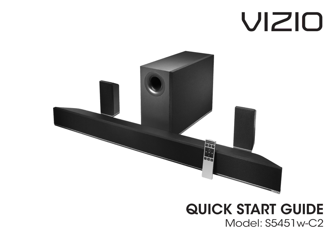 Vizio S5451w-C2 quick start Vizio 