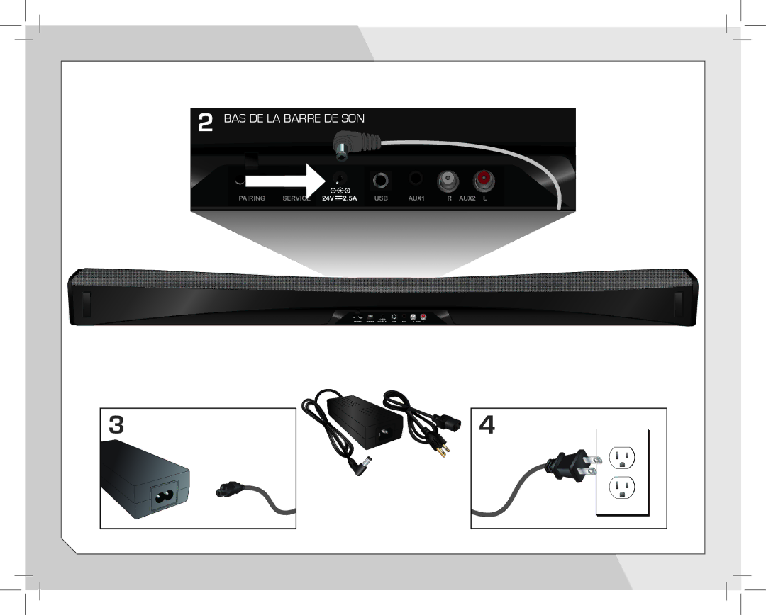 Vizio SB4020EA0NA quick start BAS DE LA Barre DE SON 