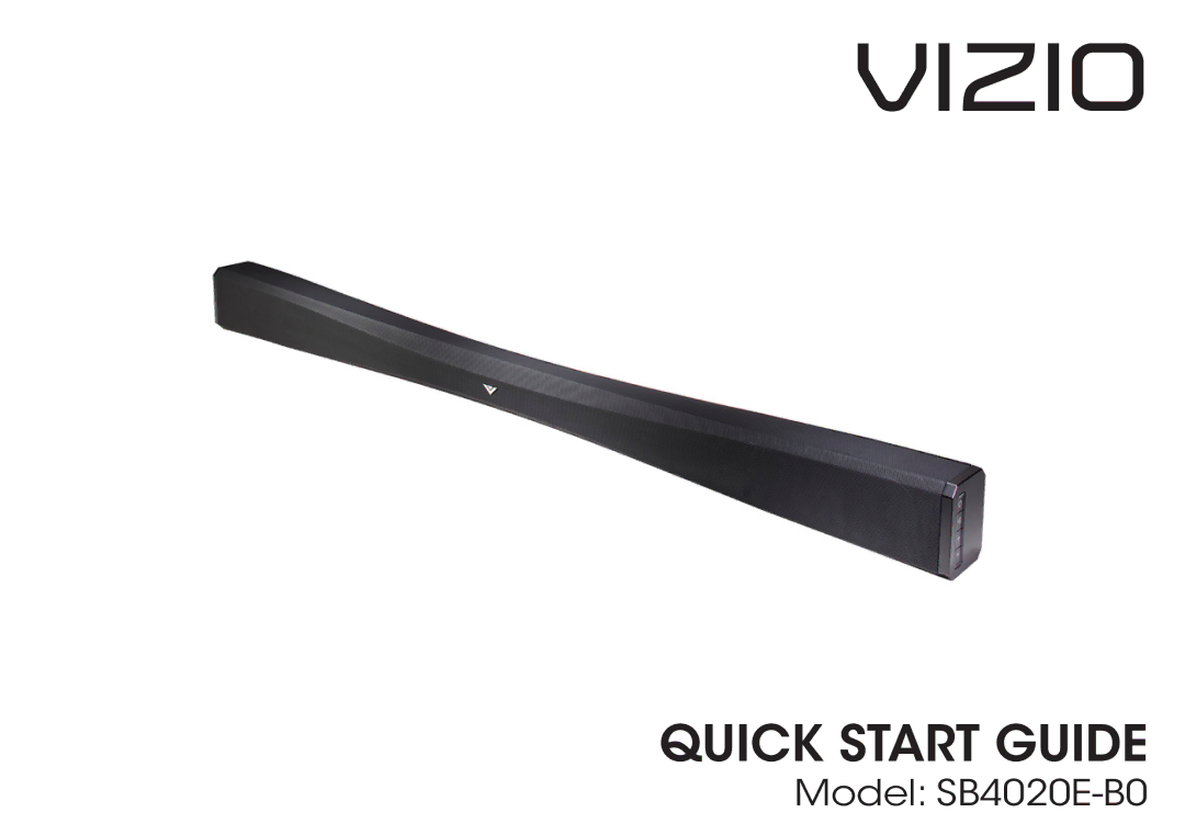 Vizio SB4020E-B0, SB4020EB0 quick start Vizio 