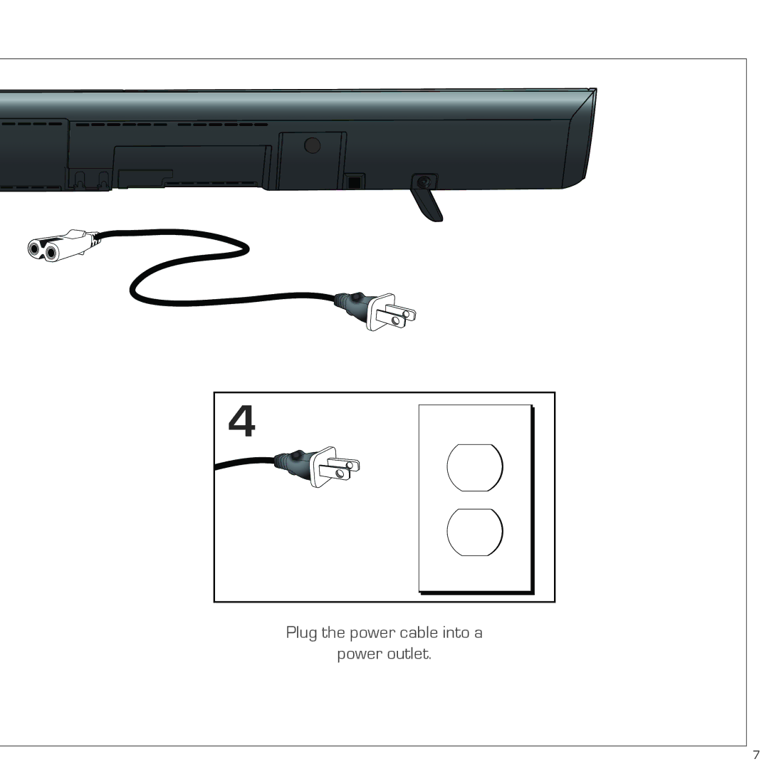 Vizio SB4020M-A0 quick start Plug the power cable into a 